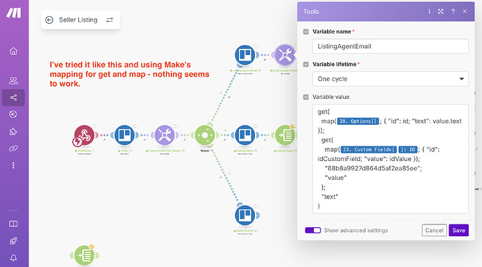 Listing Agent Email - Set Variable Coding