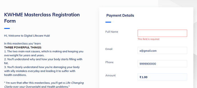 Razorpay Payment Page