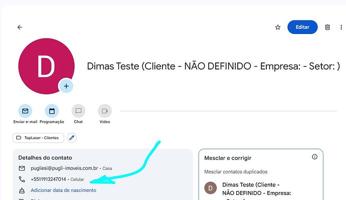 Google Contacts Registro Pugliesi