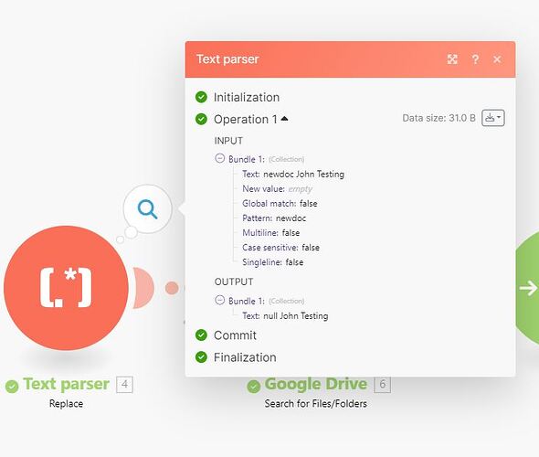 output bundle - empty