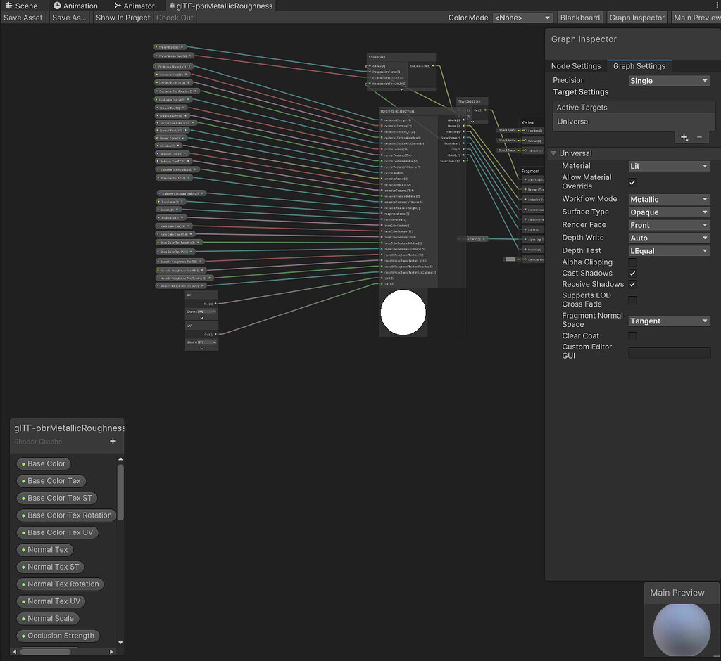 Error building Player: Shader error in 'Shader Graphs/glTF ...