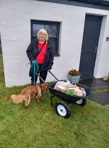 with wheelbarrow