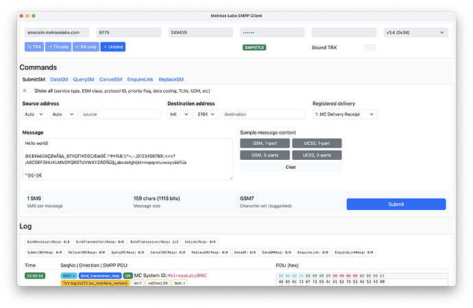 SMPP Client for macOS