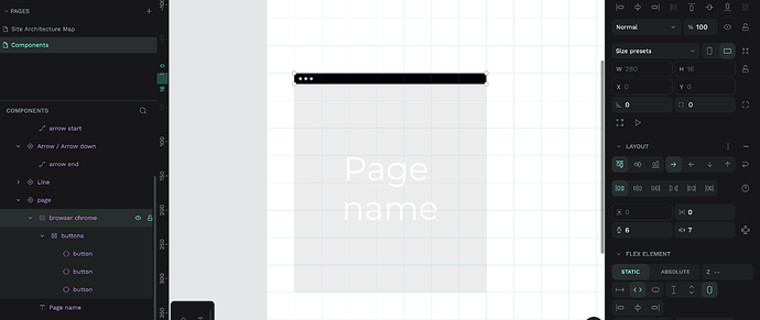 Browser chrome flex layout.