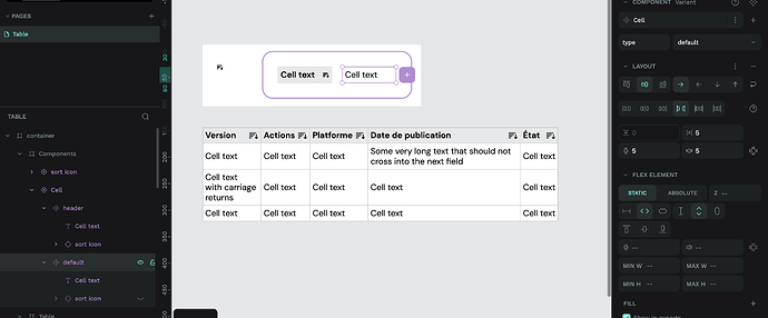 Cell fill height and fill width.