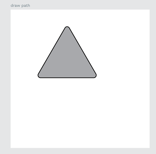 A triangle with rounded corners.