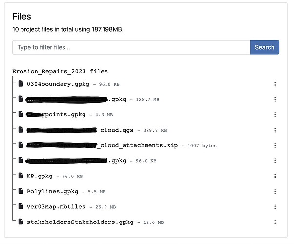 Project files including mbtiles in QFieldCloud