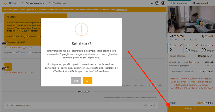 Preapprove reciprocal exchange IT