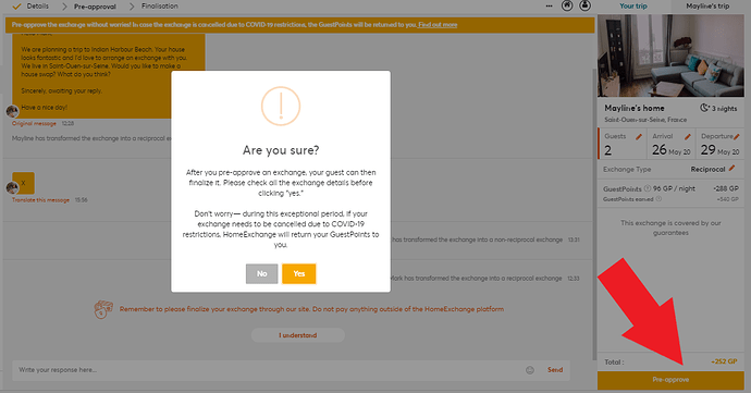 Preapprove reciprocal exchange EN