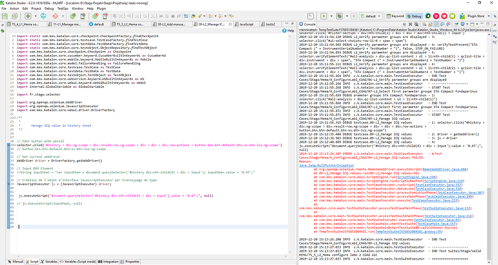 Unable to JavascriptExecutor - Katalon Studio - Katalon