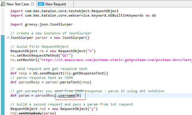 How to pass response from an api to another api? - Katalon Studio ...