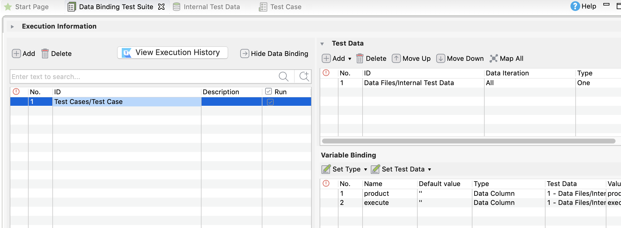 Data Binding Excel test data row has to be executed based on the Y or