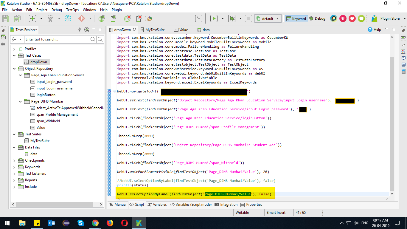 How to select dropdown value according to the value on Excel sheet