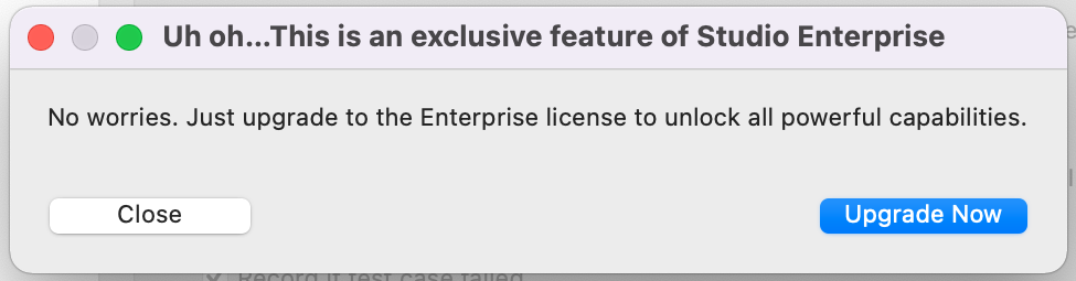 Enterprise license required