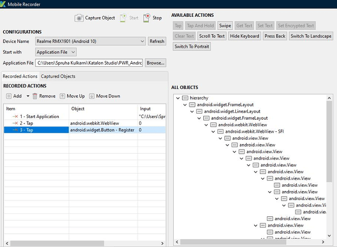 Mobile recorder view