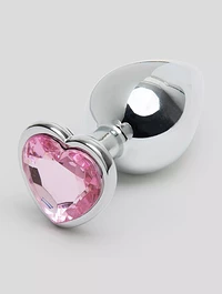 Lovehoney Jeweled Heart Metal Medium Butt Plug 3 Inch