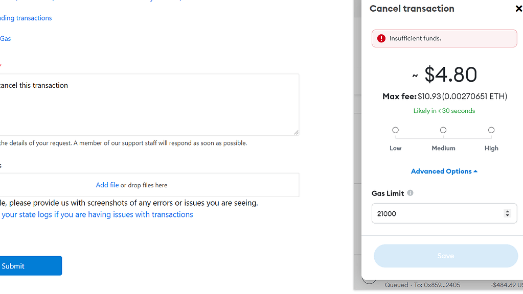 I cannot cancel this transaction - Support - MetaMask