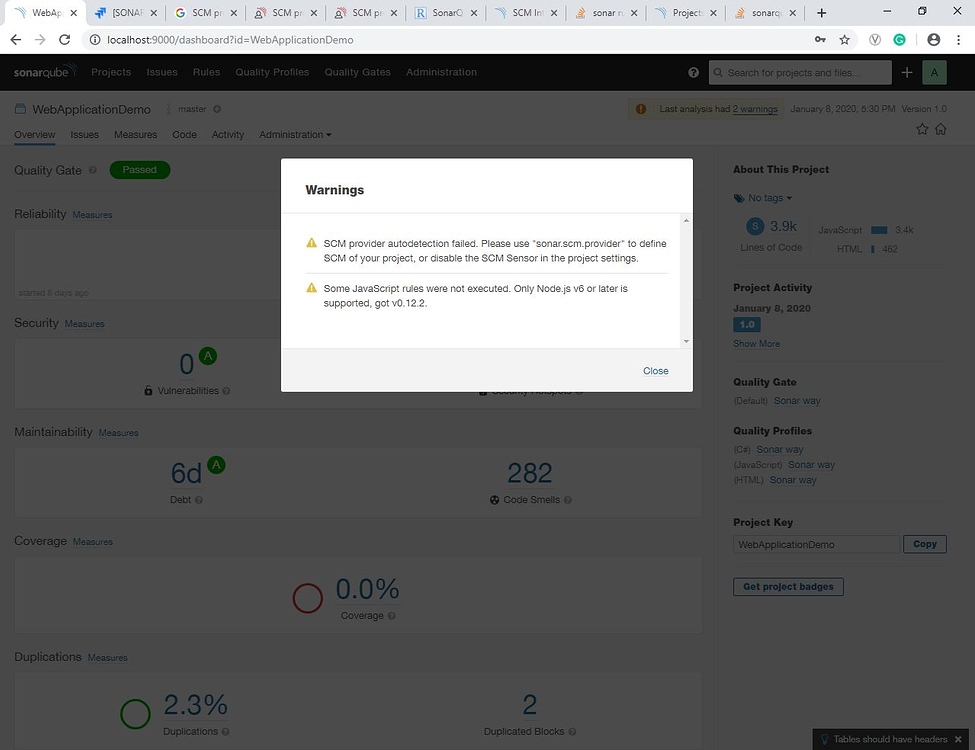 SCM provider autodetection failed SonarQube Sonar Community