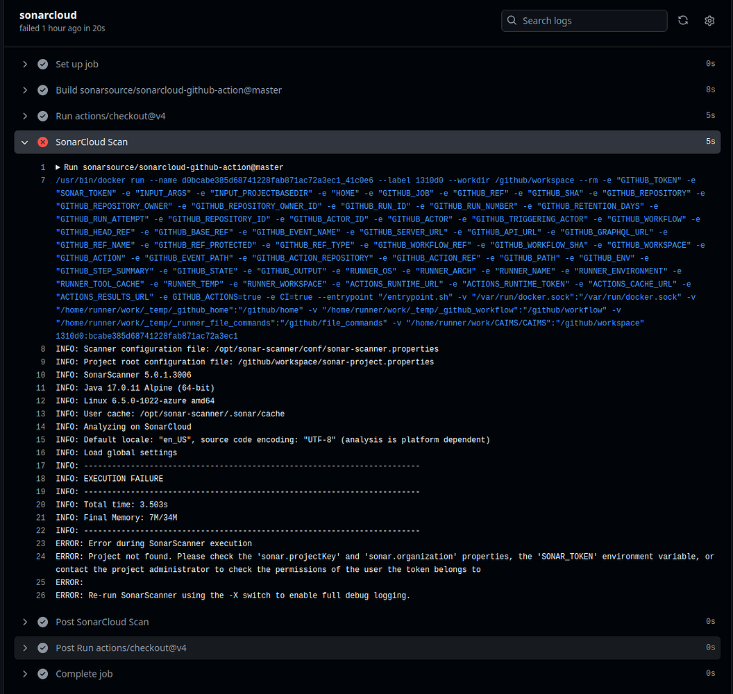 GitHub Actions setup confirmation SonarCloud Sonar Community