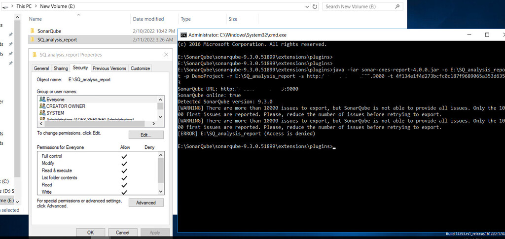 Permission Denied error while generating cnes-sonar report via cmd ...