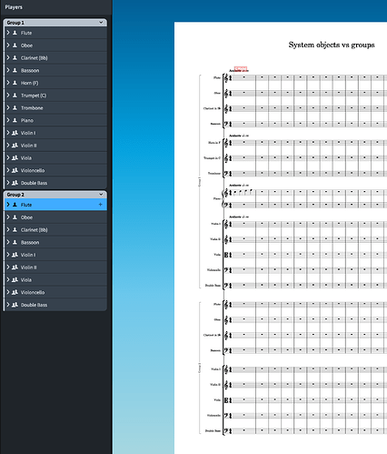 system objects vs groups