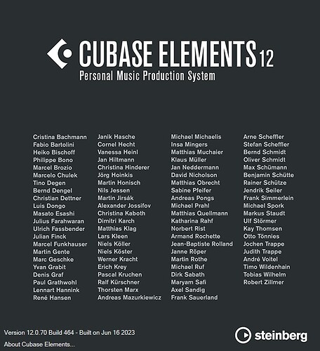 Cubase Elements 12 About