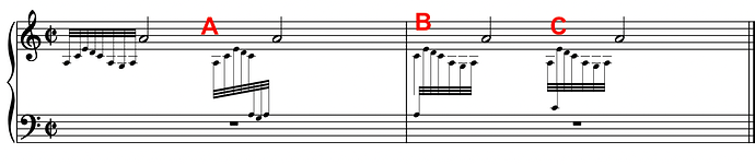 Cross-staff grace notes