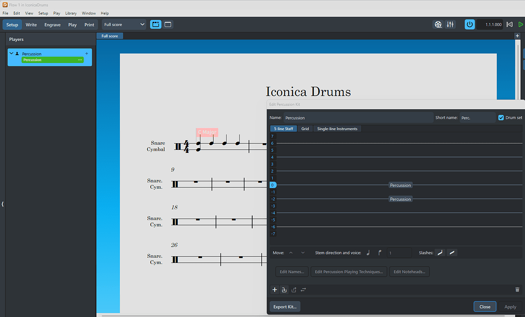 Need help with Iconica Sketch Percussion - Dorico - Steinberg Forums