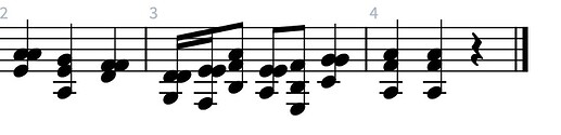 same rhythm, stacked
