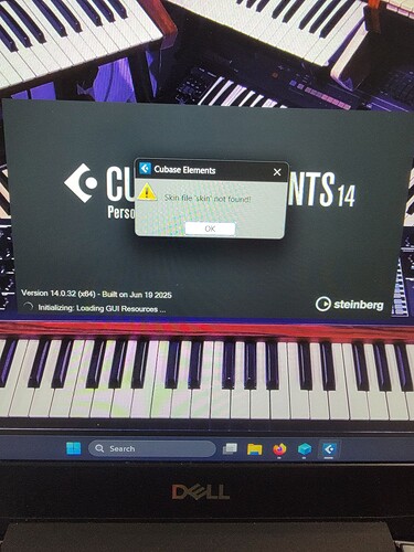 Cubase 14 Elements - Skin Not Found