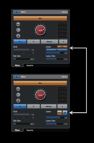Steinberg Cubase Pro v13 v14 - Control Room AFL LE Button Ideas 5
