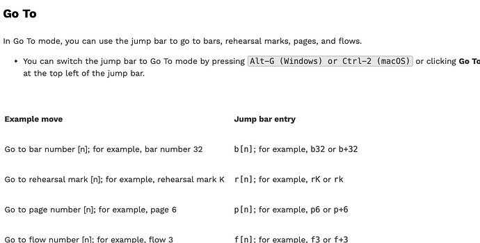 Jump bar Go To
