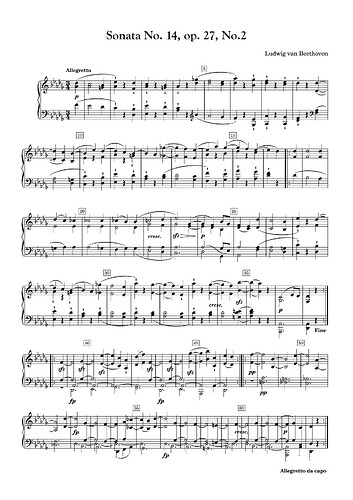01 - Full score - Sonata No. 14, op. 27, No.2 - 001
