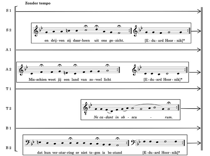 Sample of freely timed solo phrases