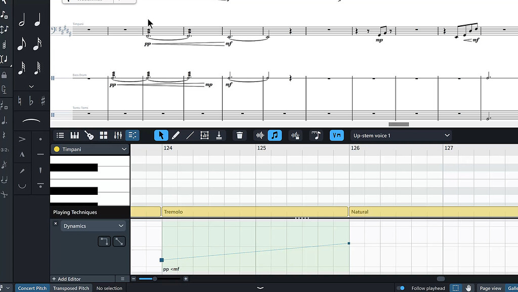 Expression mapping for Spitfire Symphony Orchestra timpani rolls