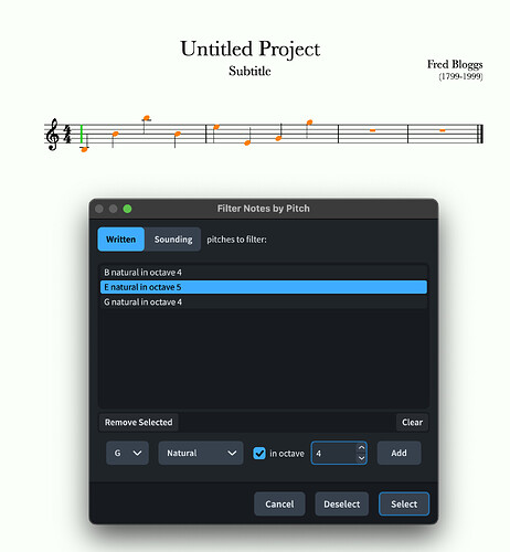 Filter pitch