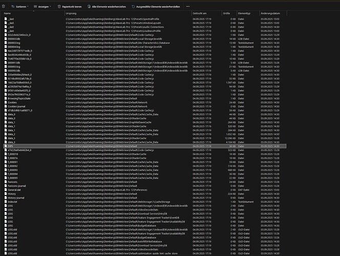 Bei Wavelab löschen wenn crash