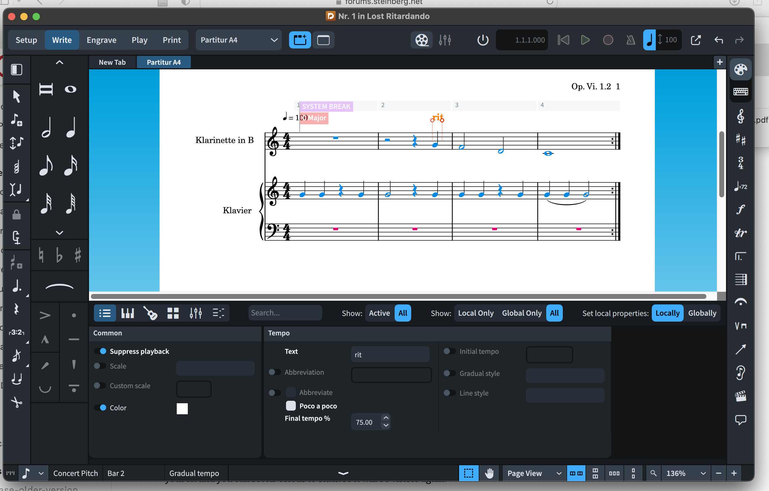 Lost Ritardando Dorico Steinberg Forums