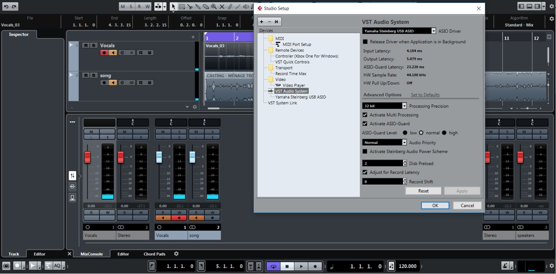 Sound Problems in Cubase LE AI Elements 9.5 - Cubase - Steinberg 