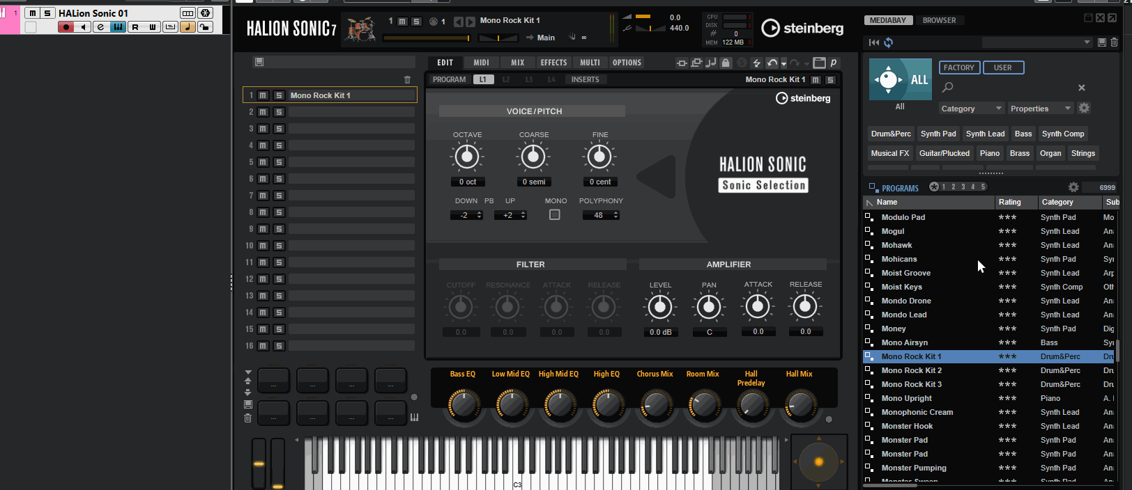 Media Bay Result List switches from list to library view HALion