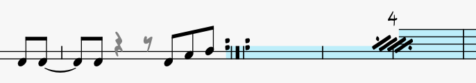 Petaluma 4-bar repeat scaled