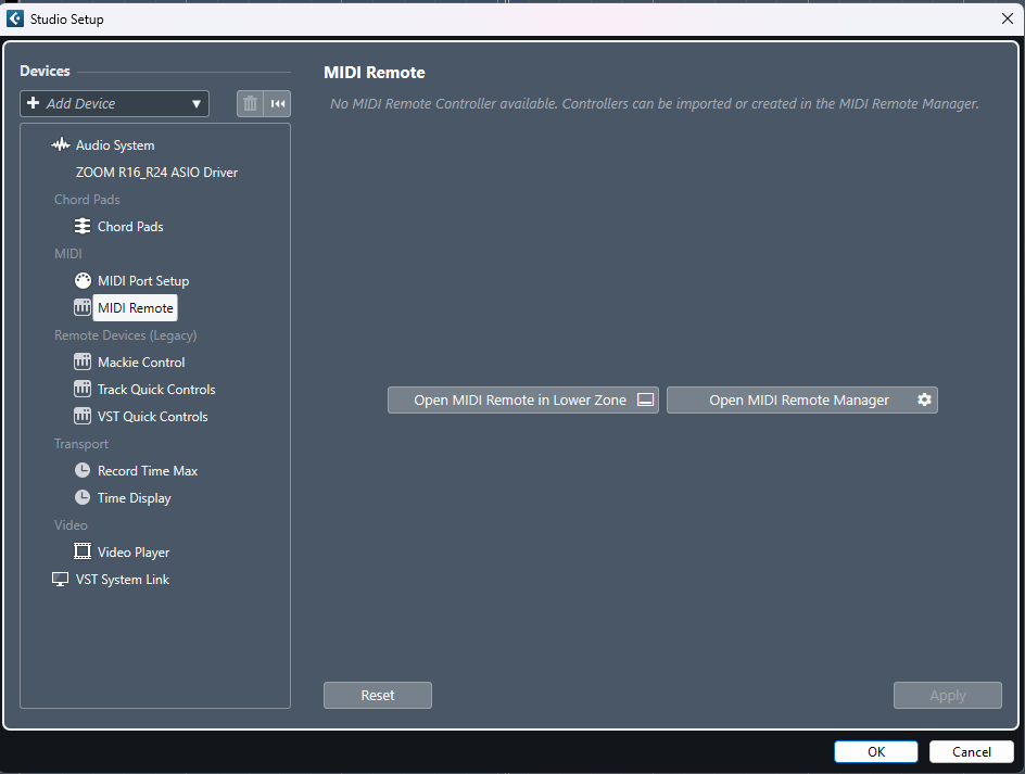 Cubase 12 Pro Zoom R24 controller not working Cubase Steinberg Forums