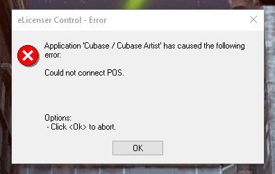 Cubase error