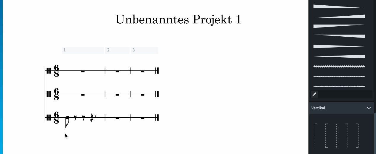 dashed meter lines
