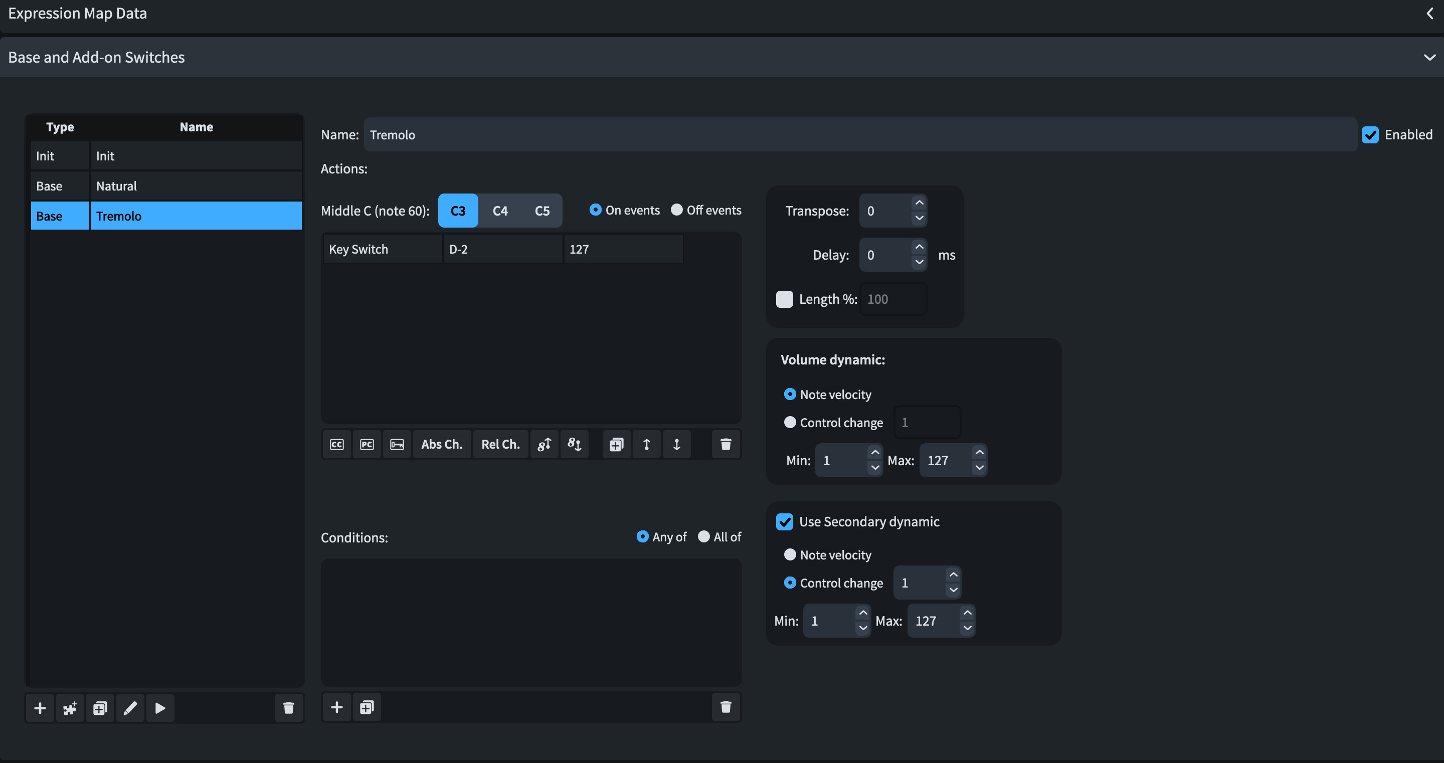 Expression mapping for Spitfire Symphony Orchestra timpani rolls