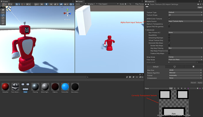 My PNG gets distorted and isn't transparent when made into a material. -  Questions & Answers - Unity Discussions