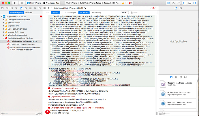 Ios Build Failure - Ld: Symbol(S) Not Found For Architecture Armv7 Clang:  Error: Linker Command Failed With Exit Code 1 - Questions & Answers - Unity  Discussions