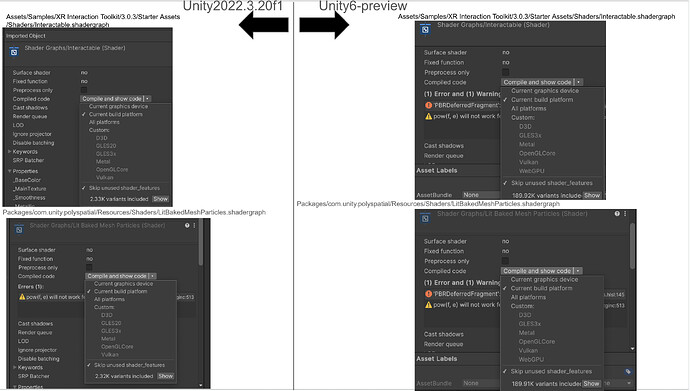 CompareShaderVariants