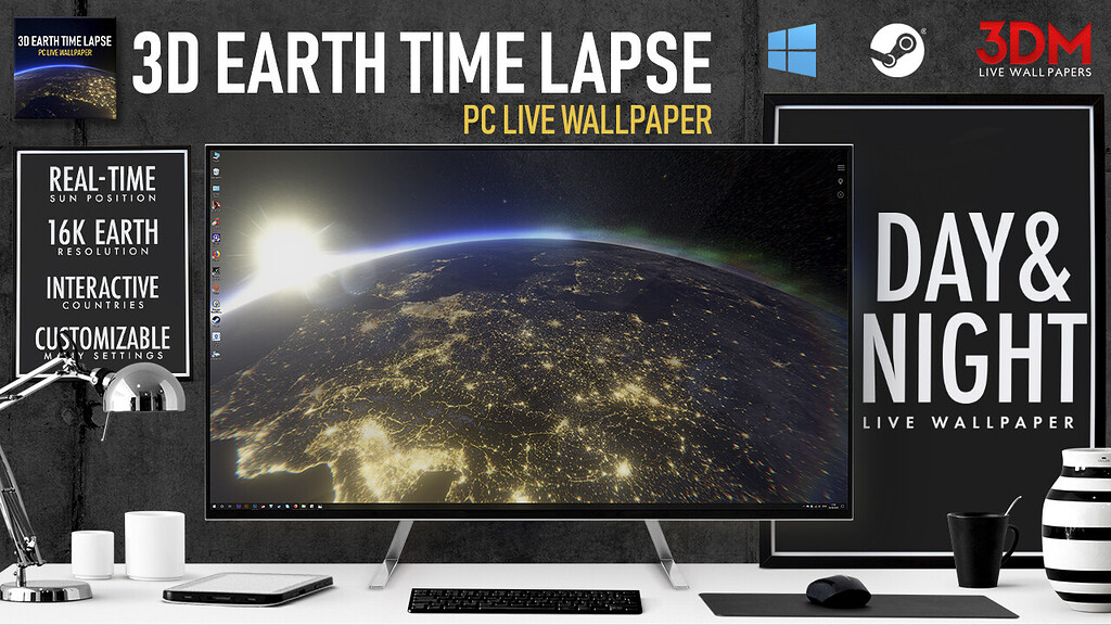 3d Earth Time Lapse Pc Live Wallpaper [PC] 3D Earth Time Lapse PC Live Wallpaper [Steam Version] - Community
