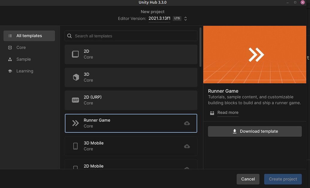 How to add template in unity HUB 3.3.0 Questions & Answers Unity
